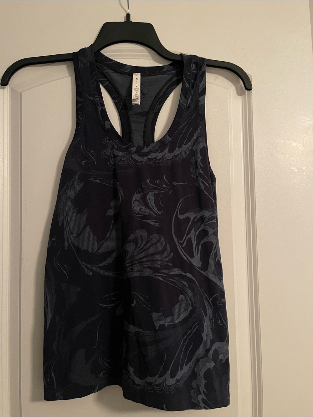 Athleta Dark Navy Patterned Racerback Tank - Picture 2 of 4